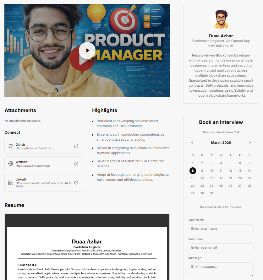 Duaa Azhar openinterview profile